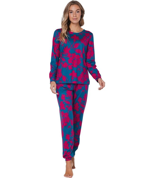 ladies long sleeve cotton-modal pyjama 'bold flower'