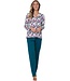 ladies long sleeve cotton pyjama with buttons 'winter flowers'