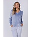 Dames pyjamaset van blauwe, zachte flanel fleece ‘soft stripes’
