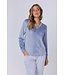 Dames pyjamaset van blauwe, zachte flanel fleece ‘soft stripes’