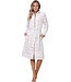 Zachte fleece, dames ochtendjas met ritssluiting ‘chic flower’