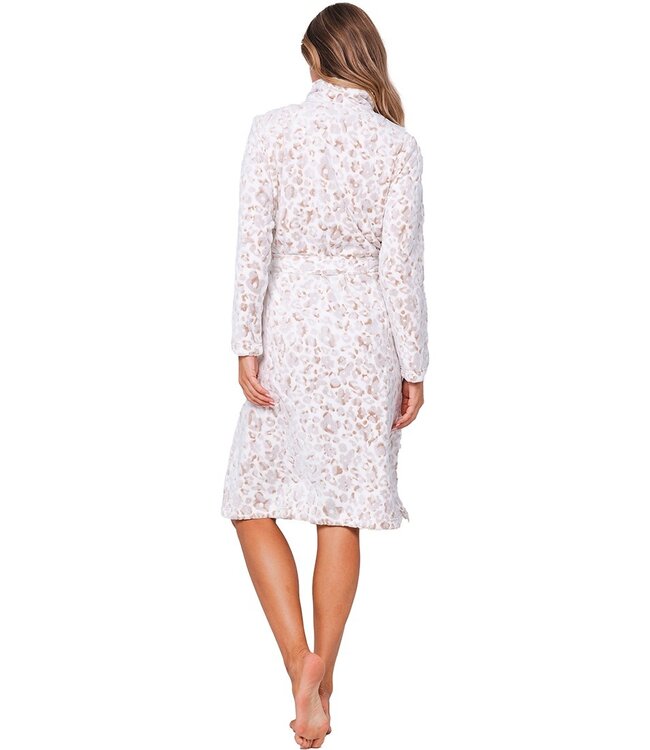 ladies soft fleece morninggown with zip 'chic flower'