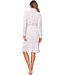 Zachte fleece, dames ochtendjas met ritssluiting ‘chic flower’