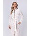 Zachte fleece, dames ochtendjas met ritssluiting ‘chic flower’