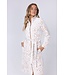 Zachte fleece, dames ochtendjas met ritssluiting ‘chic flower’