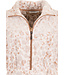 Zachte fleece, dames ochtendjas met ritssluiting ‘chic flower’