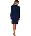 Blauw, katoenen dames nachthemd met lange mouwen 'snow time'