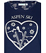 Blauw, katoenen dames nachthemd met lange mouwen 'snow time'