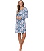 ladies long sleeve organic cotton-mix nightdress 'arty leafs'
