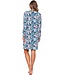 ladies long sleeve organic cotton-mix nightdress 'arty leafs'