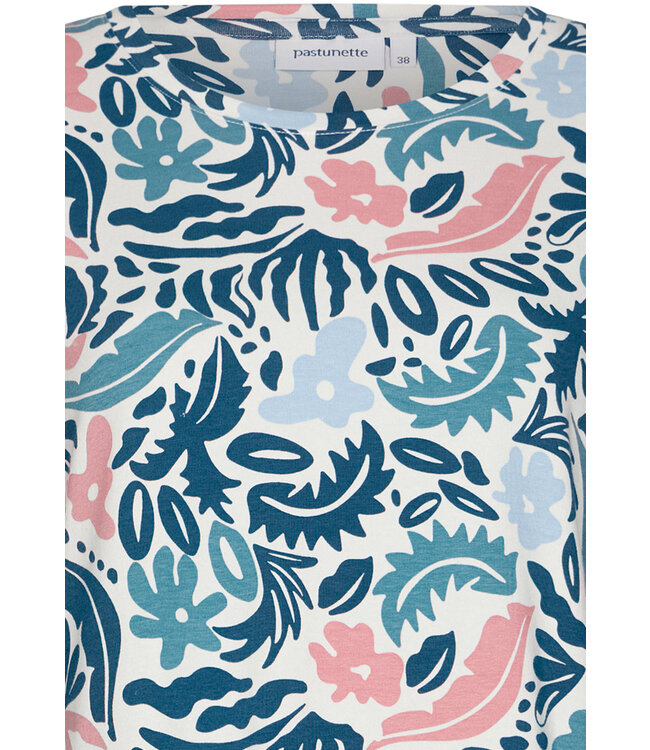 ladies long sleeve organic cotton-mix nightdress 'arty leafs'