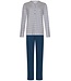 Pastunette Dames pyjama van bio-katoen met lange mouwen en knopen ‘geometric flowers’