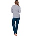 Dames pyjama van bio-katoen met lange mouwen en knopen ‘geometric flowers’