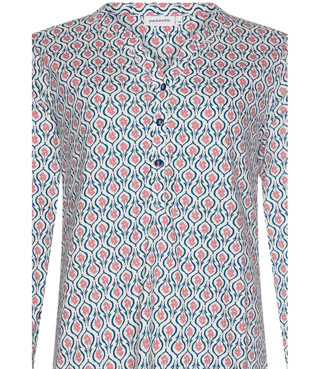 long sleeve organic cotton pyjamaset with buttons 'geometric flower'