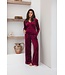 Donkerrode, velours, lounge-pyjama 'chic comfort'