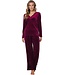Donkerrode, velours, lounge-pyjama 'chic comfort'