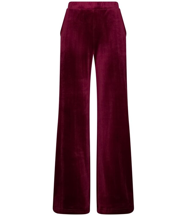 Donkerrode, velours, lounge-pyjama 'chic comfort'