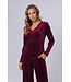 Donkerrode, velours, lounge-pyjama 'chic comfort'