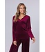 Donkerrode, velours, lounge-pyjama 'chic comfort'