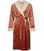 Pastunette Premium Sherpa flanel-fleece bruine overslag ochtendjas 'stitch pretty'