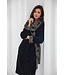 warm coral fleece fleece black wrap-over moninggown 'abstract art'