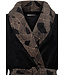 warm coral fleece fleece black wrap-over moninggown 'abstract art'