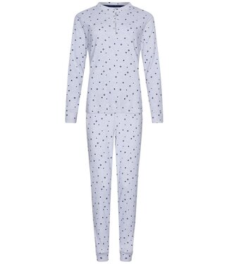 Rebelle Wafelrib dames pyjama met knopen 'snowflakes & circles'