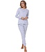 Wafelrib dames pyjama met knopen 'snowflakes & circles'