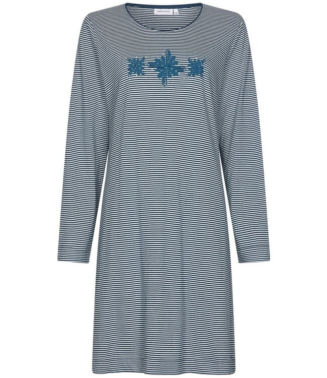ladies organic cotton stripey nightdress 'diamante flowers'