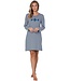 ladies organic cotton stripey nightdress 'diamante flowers'