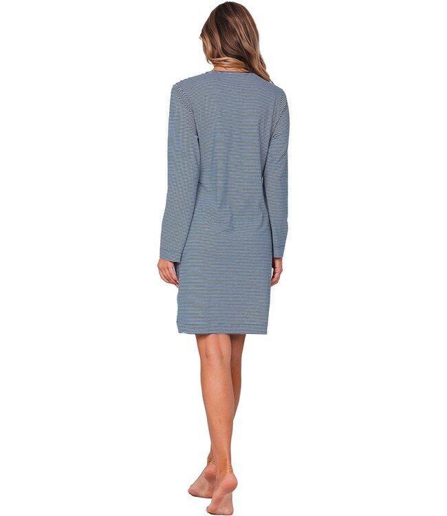 ladies organic cotton stripey nightdress 'diamante flowers'