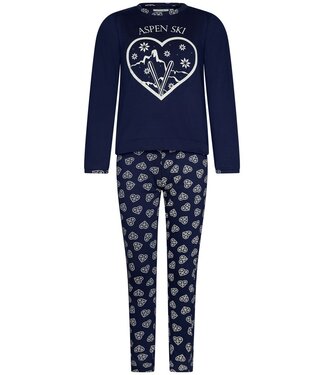 Rebelle Girls kids blue long sleeve cotton pyjama set 'snow time'