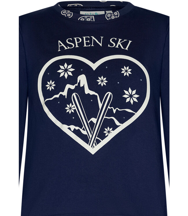 kids blue long sleeve cotton pyjama set 'snow time'