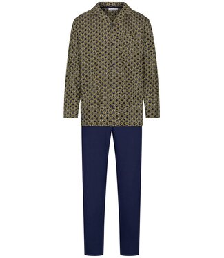 Pastunette for Men Heren doorknoop pyjama van bio-katoen 'geometric blocks'