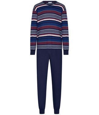 Pastunette for Men Heren pyjamaset van 100% biologische katoen-interlock 'multi stripes'