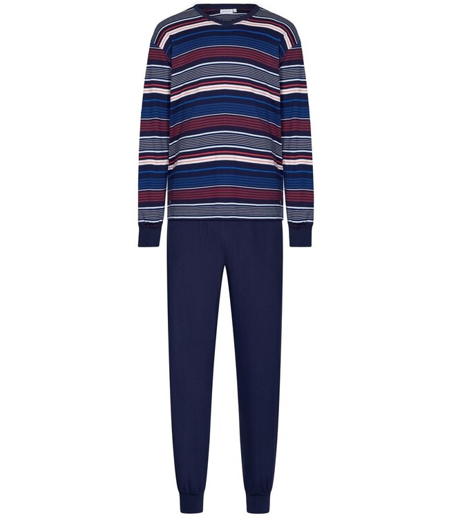 men's 100% organic cotton interlock pyjama set 'multi stripes'