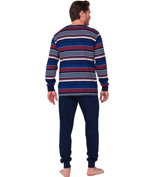 men's cotton interlock pyjama set 'multi stripes'