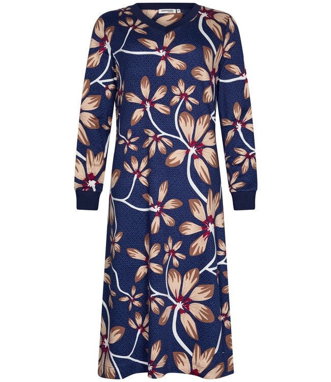 Langer dames nachthemd van katoen-interlock 'passion flower'
