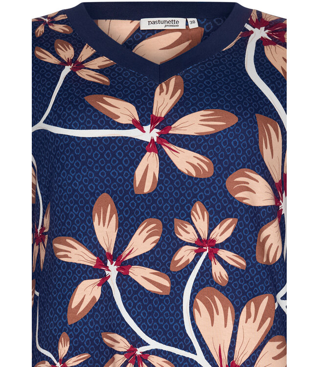 ladies cotton interlock longer length nightdress 'passion flower' (110cm)