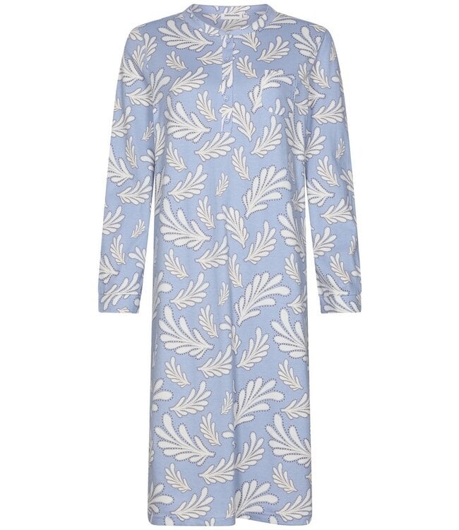 longer length cotton interlock nightdress with buttons 'lovely leafs'