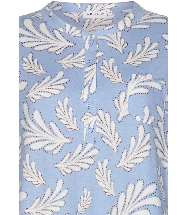 longer length cotton interlock nightdress with buttons 'lovely leafs'