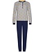 Pastunette Strepen dames pyjama van 100% katoen met knoopjes 'forest flowers stripes'