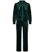 ladies luxury green velvet home lounge suit with zip 'chic green beauty'