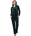 ladies luxury green velvet home lounge suit with zip 'chic green beauty'