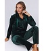 ladies luxury green velvet home lounge suit with zip 'chic green beauty'