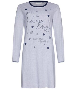 Rebelle Lichtgrijs melee nachthemd met lange mouwen 'pyjama days'