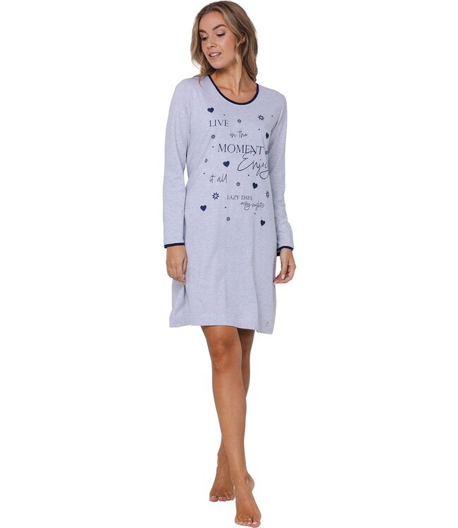 light grey melee long sleeve nightdress 'pyjama days'