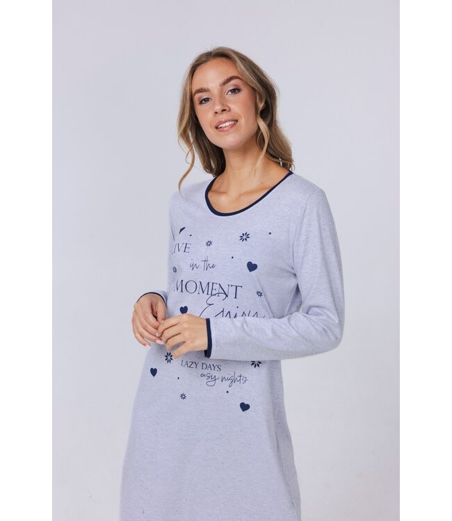 light grey melee long sleeve nightdress 'pyjama days'