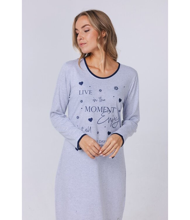 light grey melee long sleeve nightdress 'pyjama days'