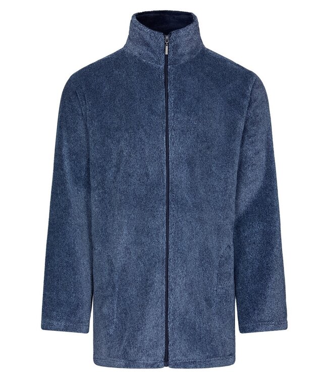 men's blue coral fleece house jacket with full zip 'modern man' (80cm)
